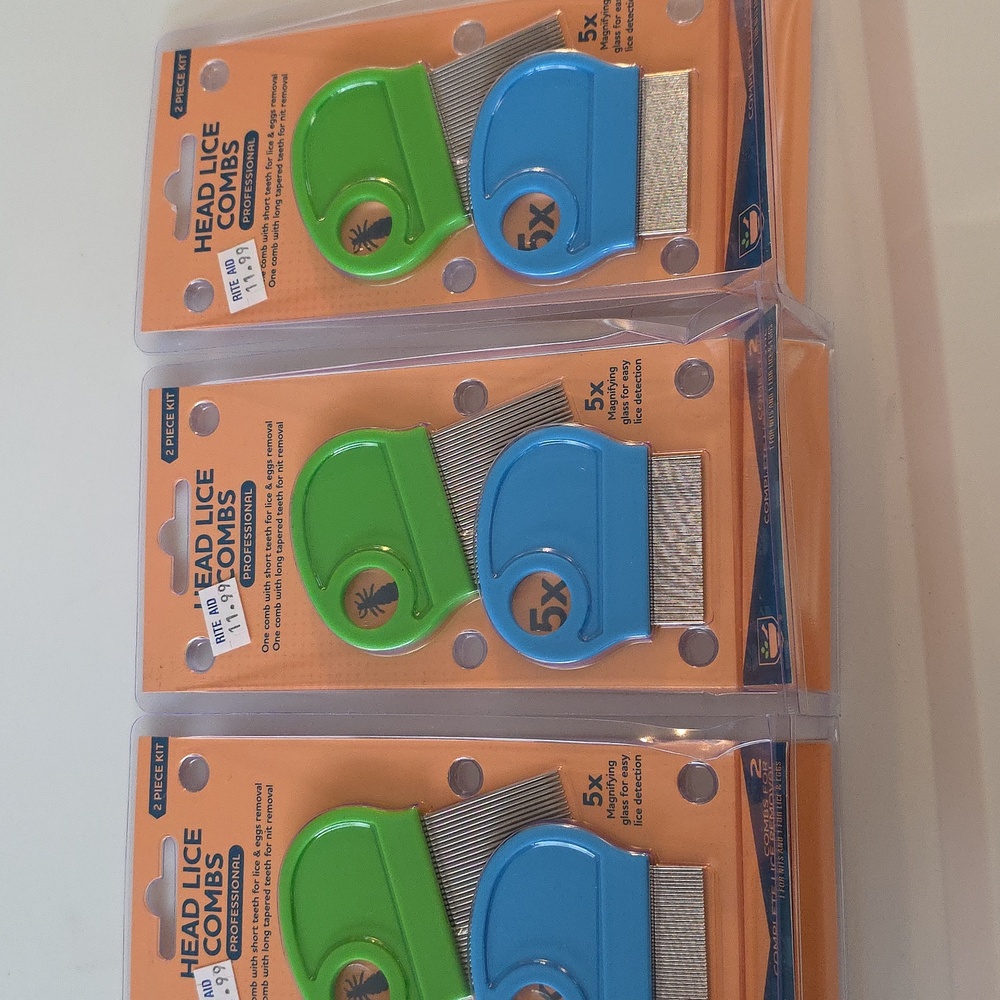 Head Lice Combs Professional 2 Piece Kit (3 Kits) From Rite Aid